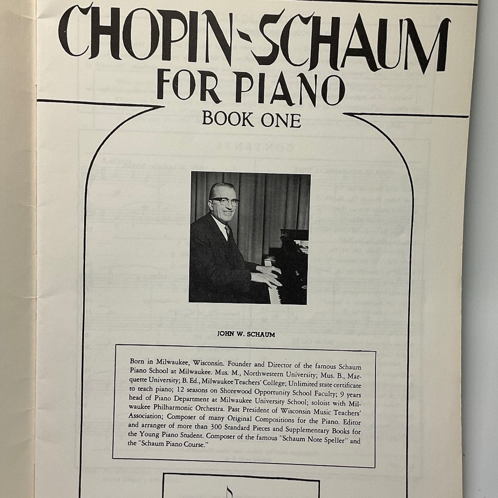 “Vintage 1947 Chopin Schaum Piano Book One – Belwin Mills Sheet Music” - Picture 5 of 6